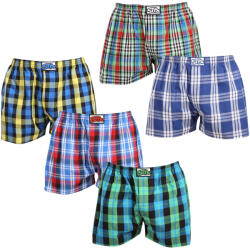 Styx 5PACK férfi bő szárú boxeralsó Styx klasszikus gumipánt többszínű (5A103640) L