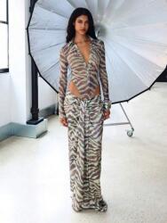  Kizn Kétszínű Szatén Mintás Szoknya (xs)