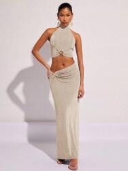  Cosmina Bézs Maxi Szoknya Arany Díszítéssel (M)