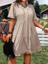 Emery Rose Bézs Alkalmi Ruha (0XL)