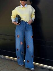 Shein Kék Egyenes Farmer Cut Out (s)