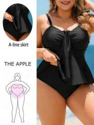 Shein Fekete Sima Tankini (2XL)