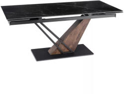 Mebel Elite Fekete Márvány/Dió Színű Bővíthető Étkezőasztal. REX 2 180-240 cm Belföldi Raktárról (r-ME-ME-REX2-CZ-O-CER-S180-240)