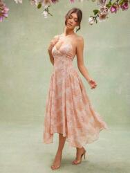 Shein Rózsaszín Ruha MIDI Virágok (M)