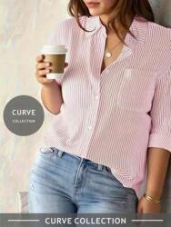 Shein Kétszínű Aszimmetrikus Csíkos Ing (1XL)