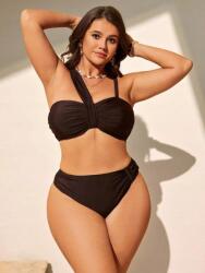 Shein Barna Fürdő Bikini Felső Alsónadrág (0XL)