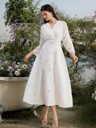 Shein Fehér Díszített MIDI Ruha (M)