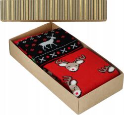  Bratex Karácsonyi Dobozos Zokni Szett, Size 39-42, 74% pamut, karácsonyi minta