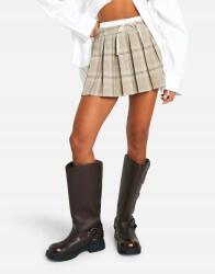 Boohoo Klasszikus Kockás Miniszoknya Megkötős Derékkal Fehér Boohoo 38