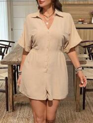 Shein Bézs Galléros Overál (0XL)