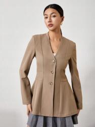 Shein Világosbarna Blézer Gombokkal (M)
