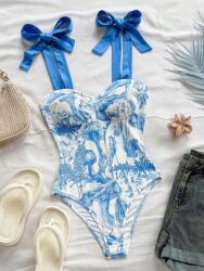 Shein Fehér Monokini Mintás Kötött Vállpánt (M)