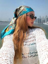 Shein Türkiz Mintás Sál