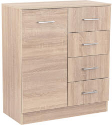  Miami komód 1 ajtós 4 fiókos 80x92 cm sonoma tölgy-sonoma tölgy (LMK1A4FSTST)