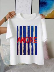 Shein Fehér Nyomott Mintás Póló (s) - allegro - 1 630 Ft