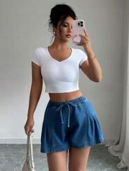 Shein Kék Farmer Rövidnadrág (28)