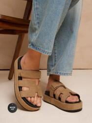 Shein Barna Platform Flip-flop Papucs (34, 5) (603794)