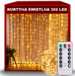 WS Fényfüggöny 3X3 M Led Karácsonyi Fényfüzér Ablakra XL Meleg (MARS2_WARM)