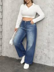 Shein Kék Egyenes Farmernadrág (0XL)