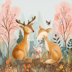 Takoy Panel vízálló poliészterből 49x49 állatkák a színes erdőben