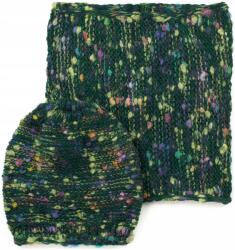 Szaleo Női téli szett Kopernikusz boucle, sapka és kémény Palackzöld (cz21805-2)