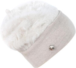 Szaleo Női sapka elegáns téli pihe-puha meleg, ekrü gyapjú (cz16522-1)