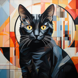 Takoy Panel vízálló poliészterből 50x50 fekete macska