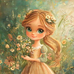 Takoy Panel vízálló poliészterből 50x50 Anna virágokat gyűjt