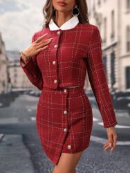 Shein Tweed Szoknya Szett Blézer (s)