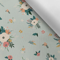 Takoy Vízálló poliészter TD/NS virágok menta alapon