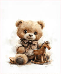 Takoy Panel vízálló poliészterből 50x60 mackó fából készült lóval