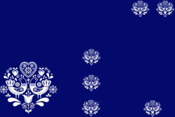 Takoy Panel babazsákra vízálló poliészter 150x105 kék folk minta