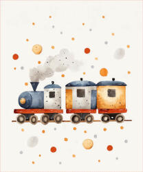 Takoy Panel vízálló poliészterből 50x60 színes vonat