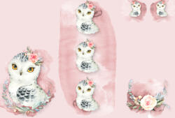 Takoy Panel babazsákra vízálló poliészter 150x105 bagoly rózsaszín