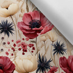 Takoy Vízálló poliészter TD/NS MAXI 3D pipacs minta bézs alapon