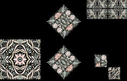 Takoy Panel babazsákra vízálló poliészter 150x105 spanyol mozaik fekete