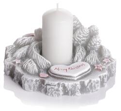 Bartek Candles Karácsonyi Gyertyatartó Szürke Fehér Gyertya 40x70 Boldog Karácsonyt