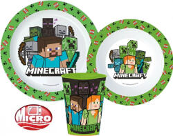 Minecraft étkészlet, micro műanyag szett, pohárral 260 ml (JVL11118)