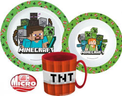  Minecraft Creeper étkészlet, micro műanyag szett bögrével 350 ml (JVL22232) - oliviashop