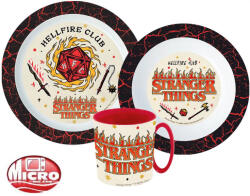  Stranger Things étkészlet, micro műanyag szett bögrével 350 ml (JVL22258)