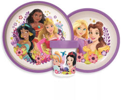  Disney Hercegnők Courageous Heart csúszásmentes étkészlet, micro műanyag szett (JVL66688)