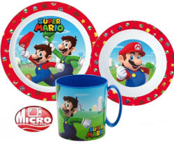  Super Mario étkészlet, micro műanyag szett bögrével 350 ml (JVL22230)