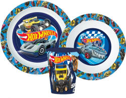  Hot Wheels Blue Fire étkészlet, micro műanyag szett pohárral 260 ml (JVL11167) - oliviashop