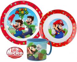  Super Mario étkészlet, micro műanyag szett bögrével 265 ml (JVL33341)