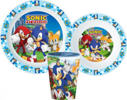  Sonic, a sündisznó étkészlet, micro műanyag szett, pohárral 260 ml (JVL11169)