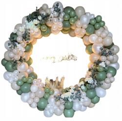 Lufi Zöld-fehér Esküvői Girland Esküvő Fiú Babaváró 178 Db (GIRLANDA BALONOWA ZIELONO BIAŁA DEKORACJA)