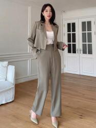 Dazy Olivazöld Blézer Nadrág Szett (L)