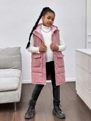 Shein Rózsaszín Pihe-puha Kapucnis Mellény (8L)