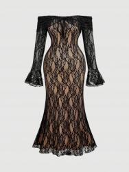 Shein Fekete Ruha Bézs Béléssel (1XL)