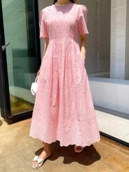 Dazy Világos Rózsaszín Ruha Áttört (L)